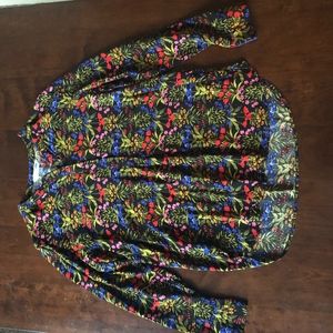 Black/Floral Tunic Blouse